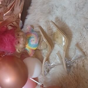 ZARA Perspex Clear Lucite Heel Mules sz.40/9